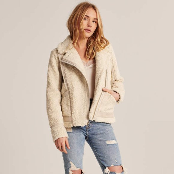 Abercrombie & Fitch Jackets & Blazers - Abercrombie Sherpa Moto Jacket